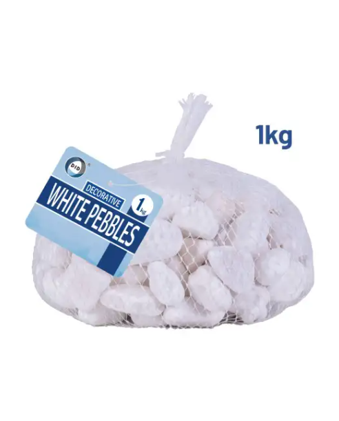 1Kg Decorative White Pebbles