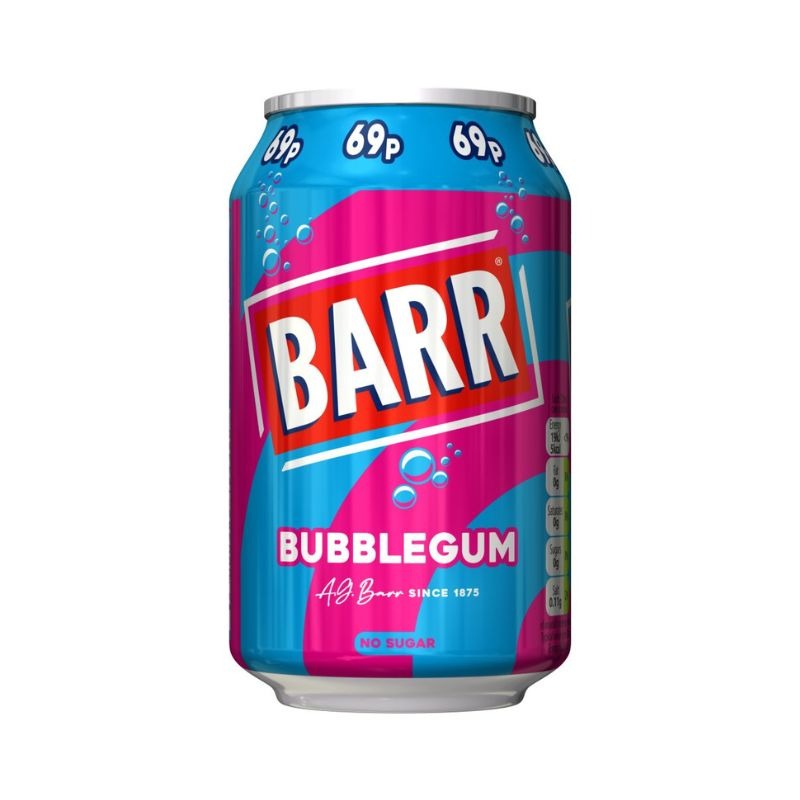 Barr Bubblegum Cans 330ml PMP 69p