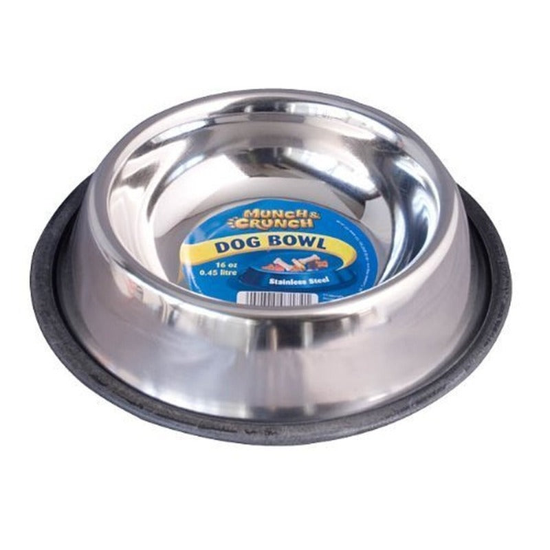 Munch & Crunch Stainless Steel Dog Bowl 0.45L (16oz)