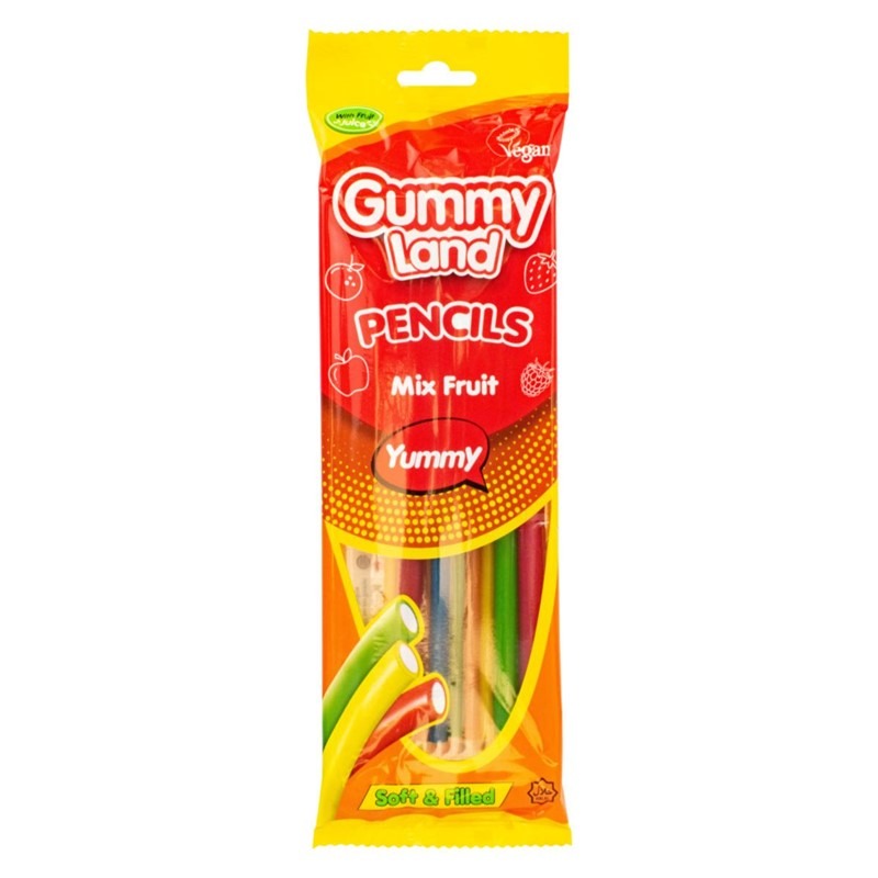 Gummy Land Mix Fruit Sweet Soft Pencils 150g