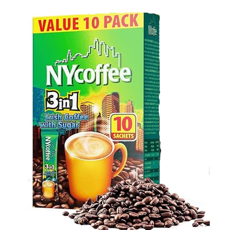 NY Coffee 3 in 1 Irish Coffee with Sugar 10 Pack