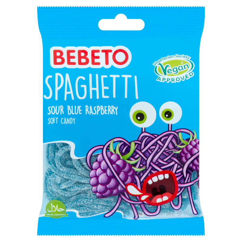 Bebeto Fizzy Blue Raspberry Spaghetti 70g PMP