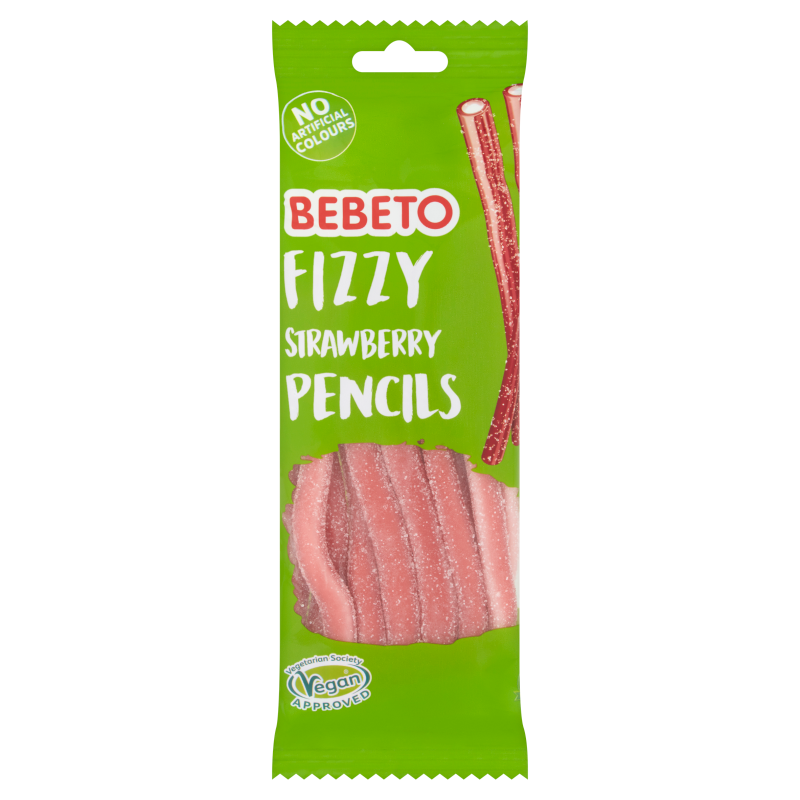 Bebeto Fizzy Strawberry Pencils 160g PMP