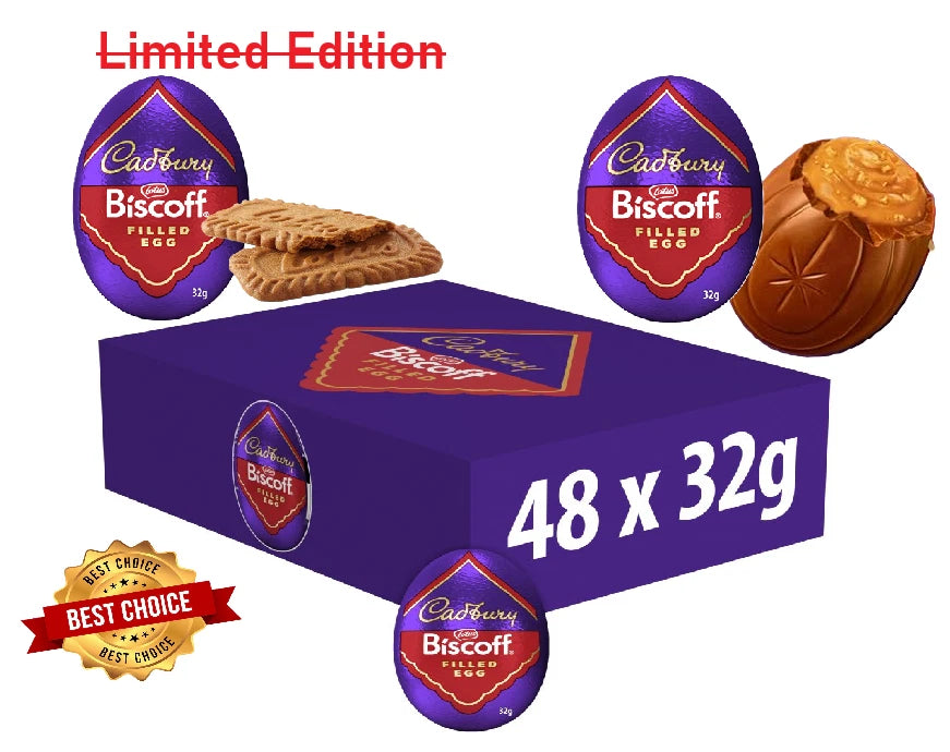 Cadbury Biscoff Chocolate Egg 32g Biscoff Centre Milk Chocolate-New Stock